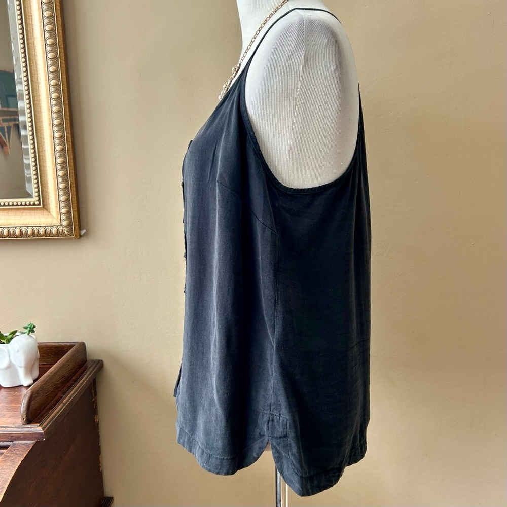 Anthropologie Jenny Button Cami Black Racerback Tank Top Size M Medium NWT - Picture 6 of 10